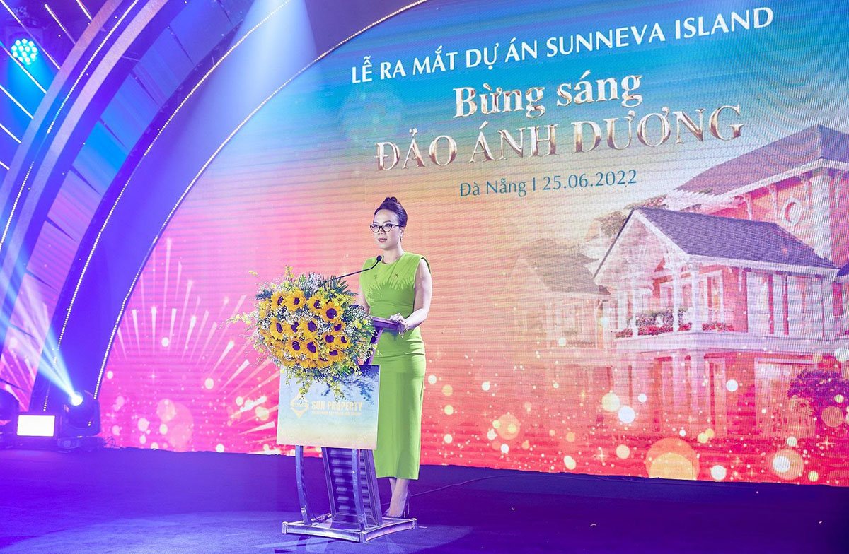 Bà Nguyễn Ngọc Thúy Linh, Tổng Giám đốc Sun Property phát biểu tại sự kiện.