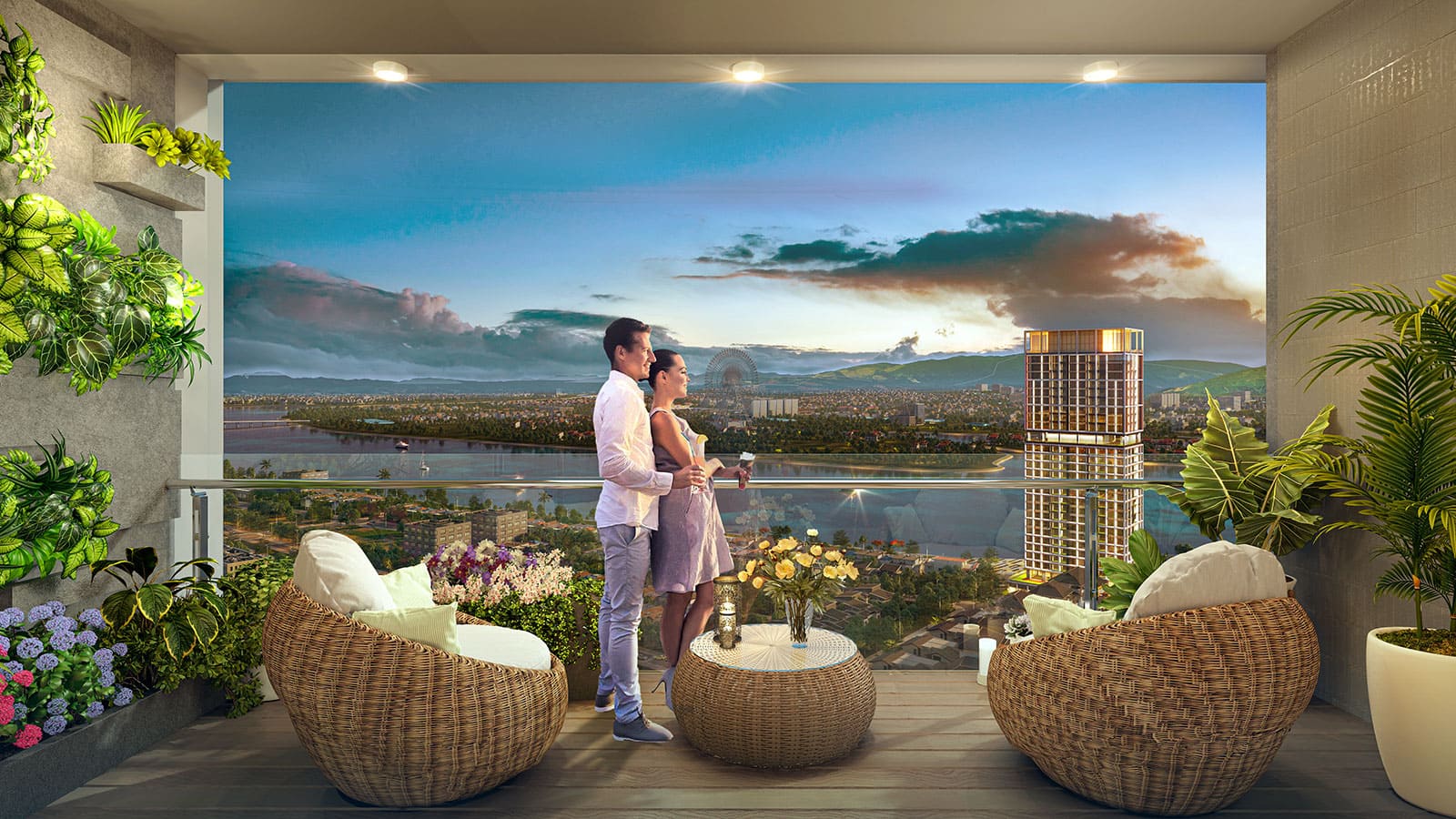 Hình ảnh phối cảnh dự án Sun Cosmo Residence Đà Nẵng được phát triển bởi tập đoàn Sun Group.