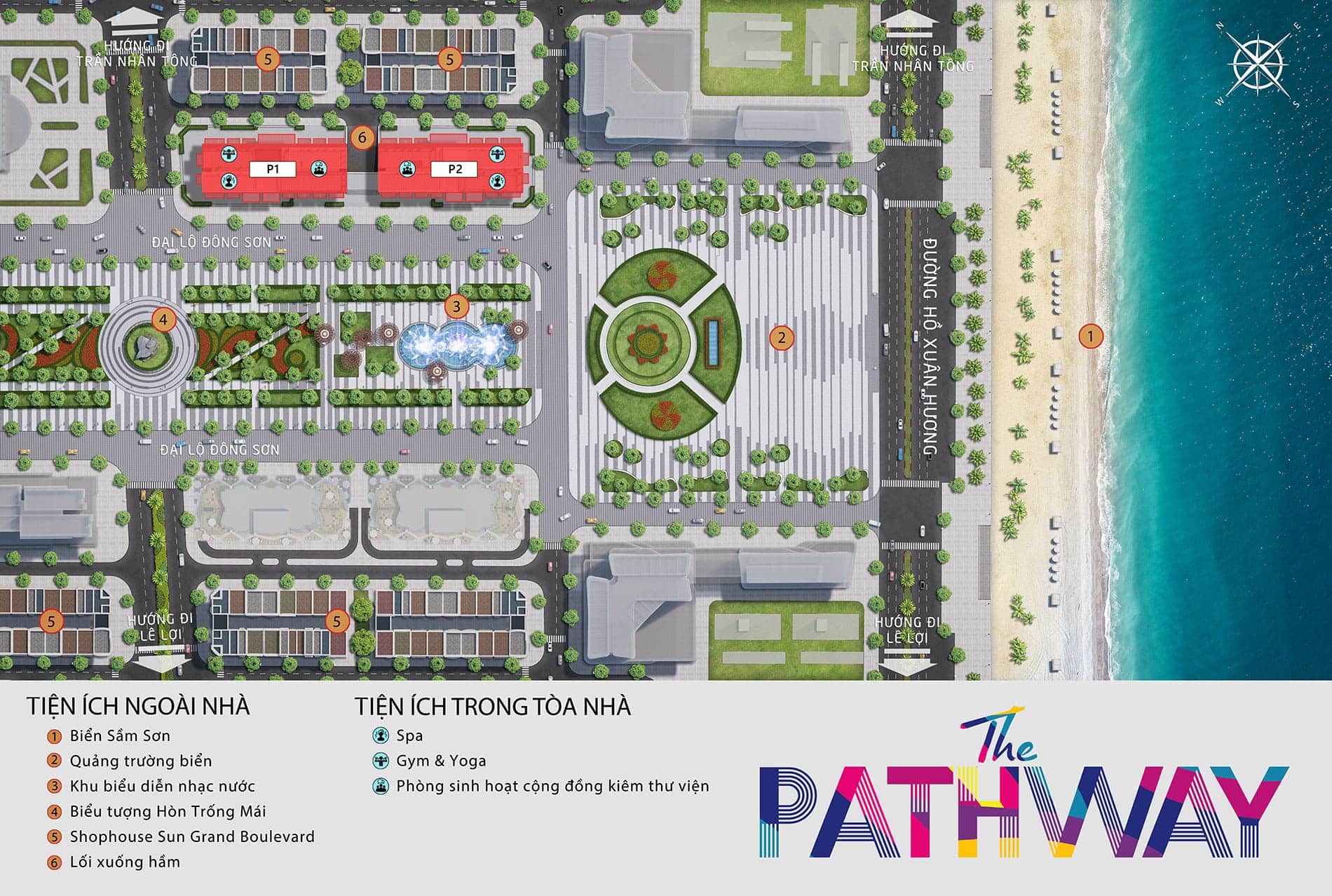 Mặt bằng tổng thể dự án The Pathway Sầm Sơn của tập đoàn Sun Group.