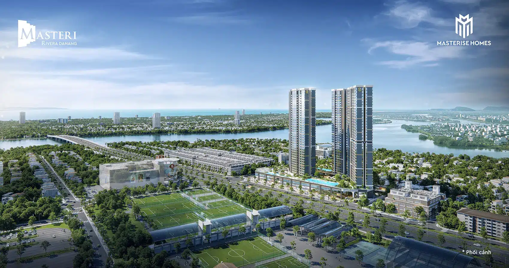 Phối cảnh dự án Masteri Rivera Đà Nẵng với vị trí đắc địa tại trung tâm quận Hải Châu, Đà Nẵng.