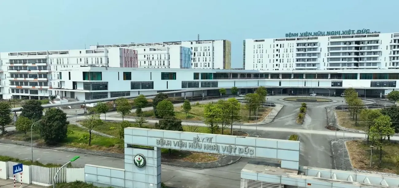 Bệnh viện Hữu nghị Việt Đức cơ sở 2 gần hoàn thành, dự kiến vận hành cuối năm nay. Ảnh: Ánh Dương