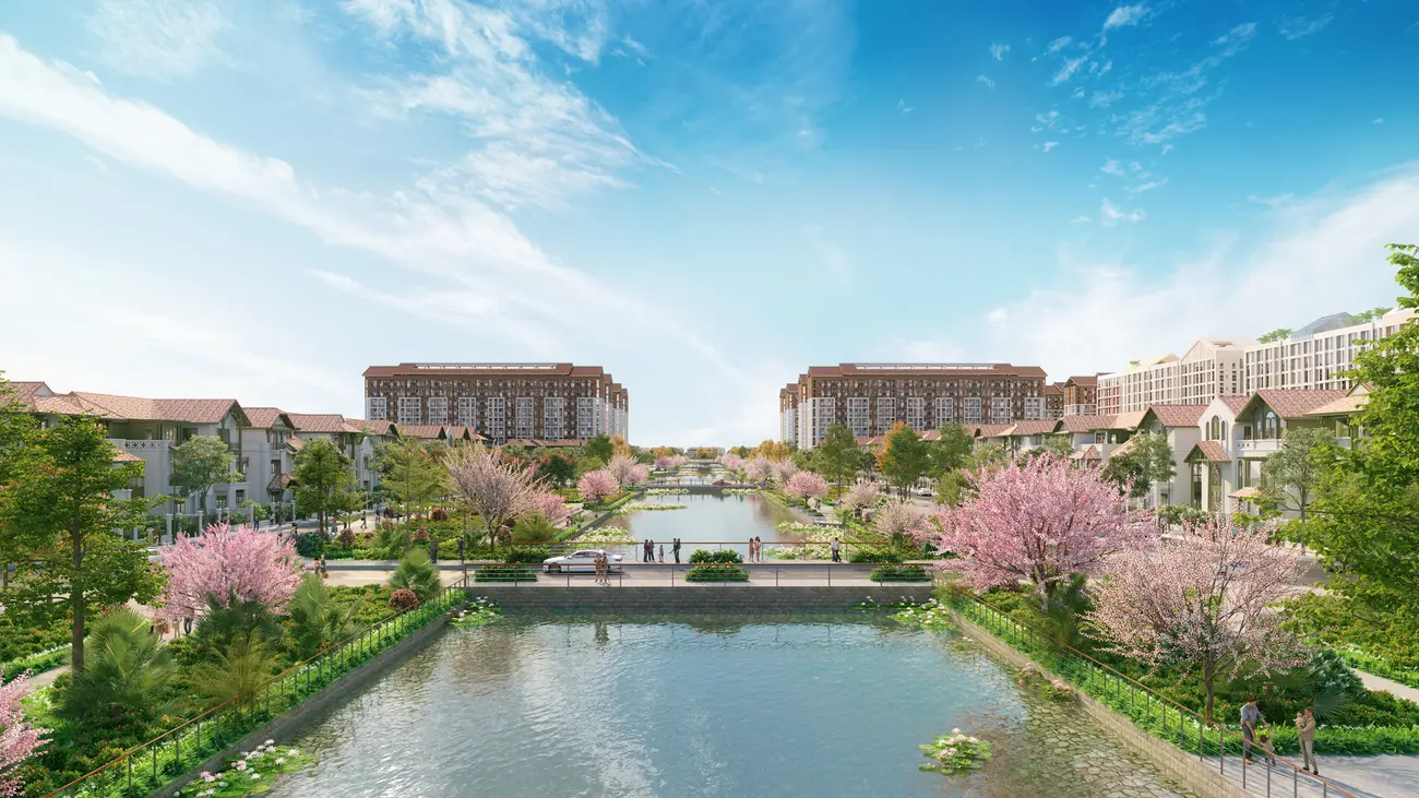 Cảnh quan tuyệt đẹp của phân khu Flora Avenue, điểm nhấn mới tại Sun Urban City. (Ảnh: Ánh Dương)