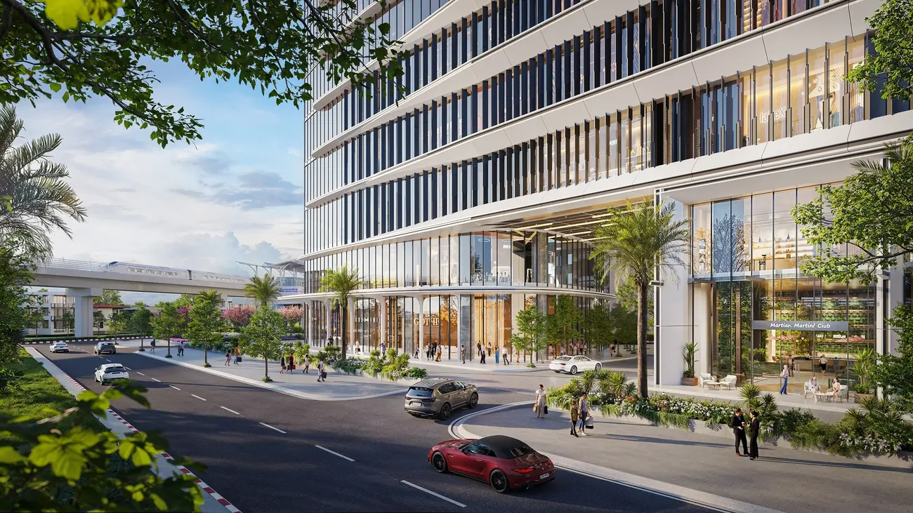 Cư dân tận hưởng không gian xanh ngay từ lối vào Sun Feliza Suites (Ảnh: Sun Property).
