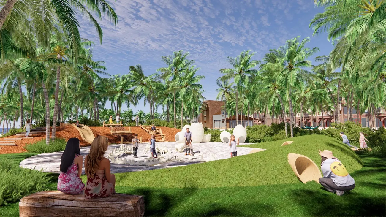 Không gian xanh mát và yên bình tại Phường Dệt và Phường Rèn, tạo cảm giác thiên nhiên hiện hữu ở mọi góc phố. (Ảnh: Sun Property)