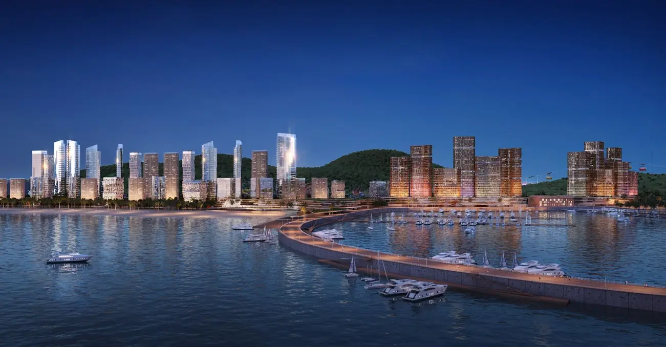 Một góc phối cảnh Sun Elite City bên vịnh di sản Hạ Long, ánh lên vẻ đẳng cấp và sang trọng. (Ảnh: Sun Property)