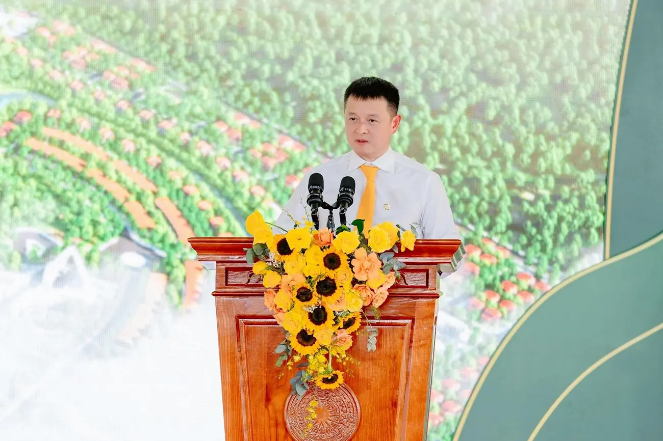 Ông Đặng Minh Trường, Chủ tịch HĐQT Tập đoàn Sun Group, phát biểu tại lễ khởi công.