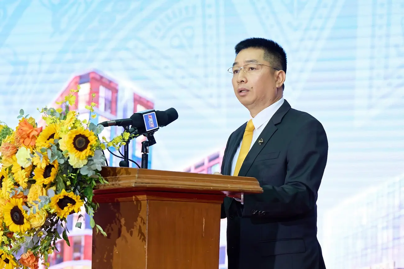 Ông Nguyễn Quang Huy, Uỷ viên HĐQT Tập đoàn Sun Group, phát biểu tại lễ khởi công 3 dự án tại Hà Nam.