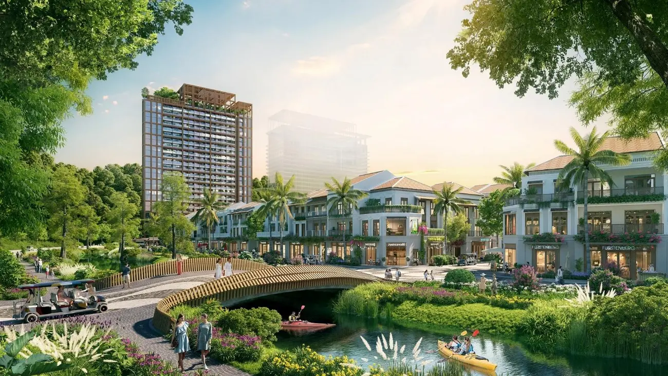 Phối cảnh minh họa dự án Thành phố Vịnh trung tâm Xanh Island của Sun Group tại đảo Cát Bà.