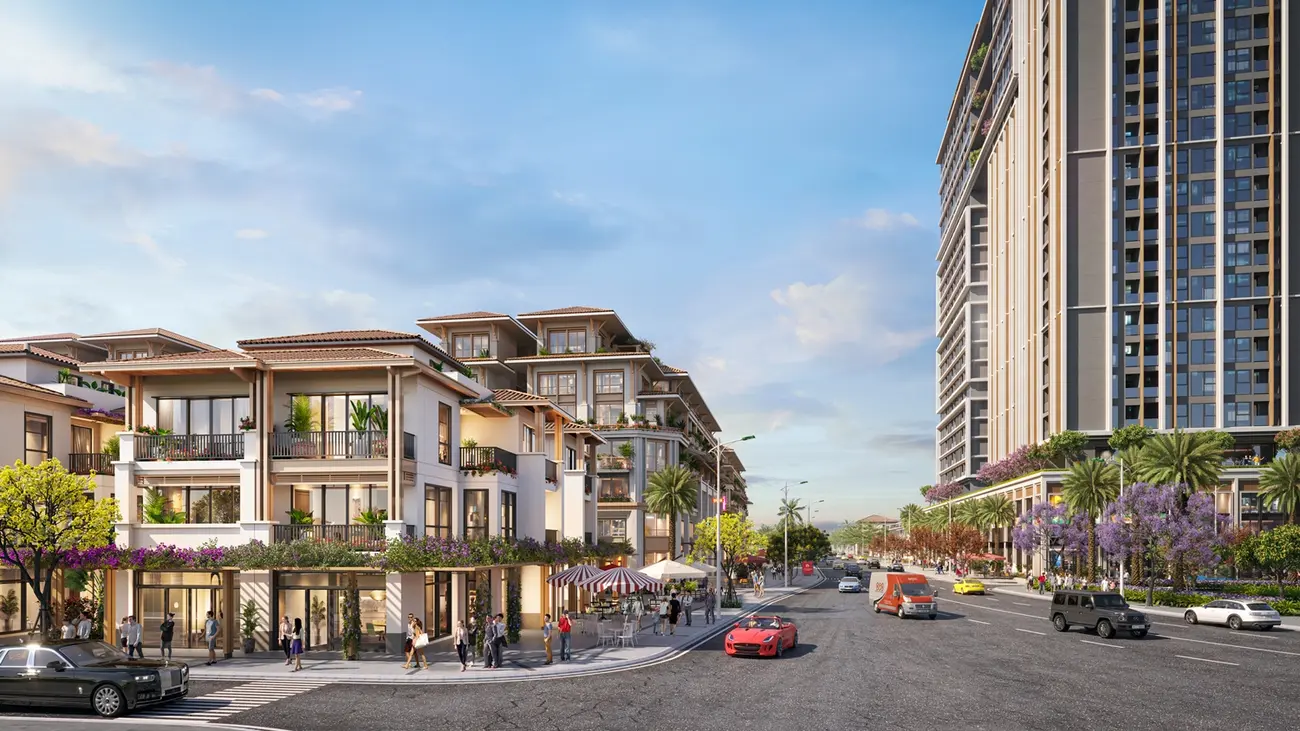 Phối cảnh minh họa toàn cảnh phân khu thấp tầng The RiO. Ảnh Sun Property.