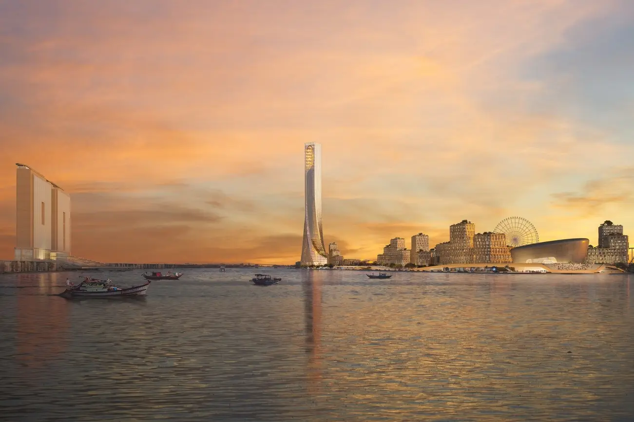 Phối cảnh siêu tổ hợp giải trí, thương mại Da Nang Downtown bên sông Hàn, Đà Nẵng. (Ảnh: Sun Group).