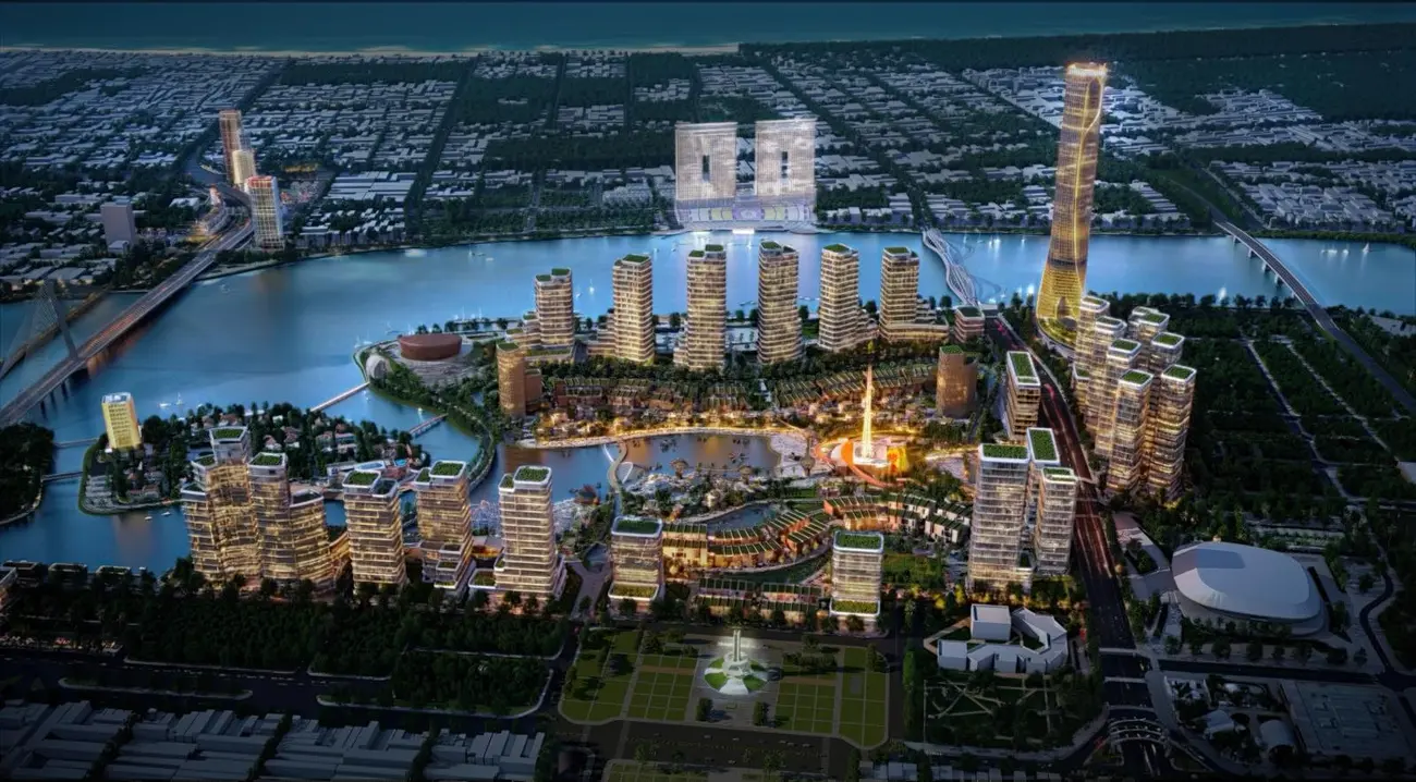 Phối cảnh thiết kế siêu tổ hợp Da Nang Downtown bên bờ sông Hàn (Ảnh: Sun Group).