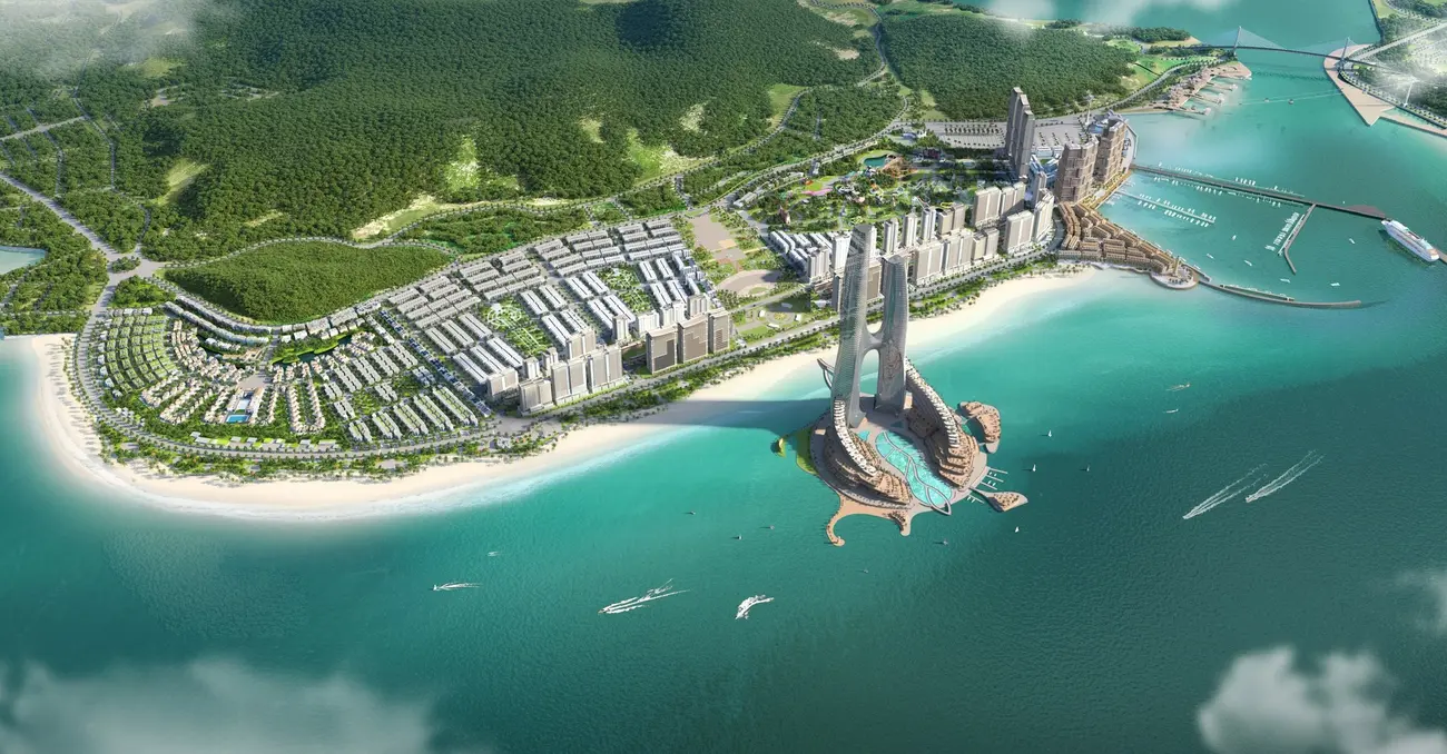 Quần thể Sun Elite City ấn tượng với quy hoạch hiện đại, ôm trọn bờ biển Bãi Cháy thơ mộng (Ảnh: Sun Property).