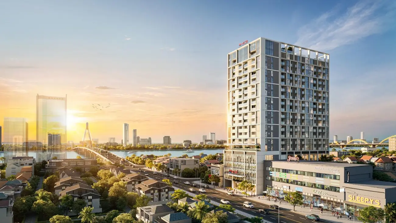 Sun Solar Residence tọa lạc tại trung tâm Đà Nẵng, chỉ cách cầu sông Hàn 300m. (Ảnh: Sun Property)