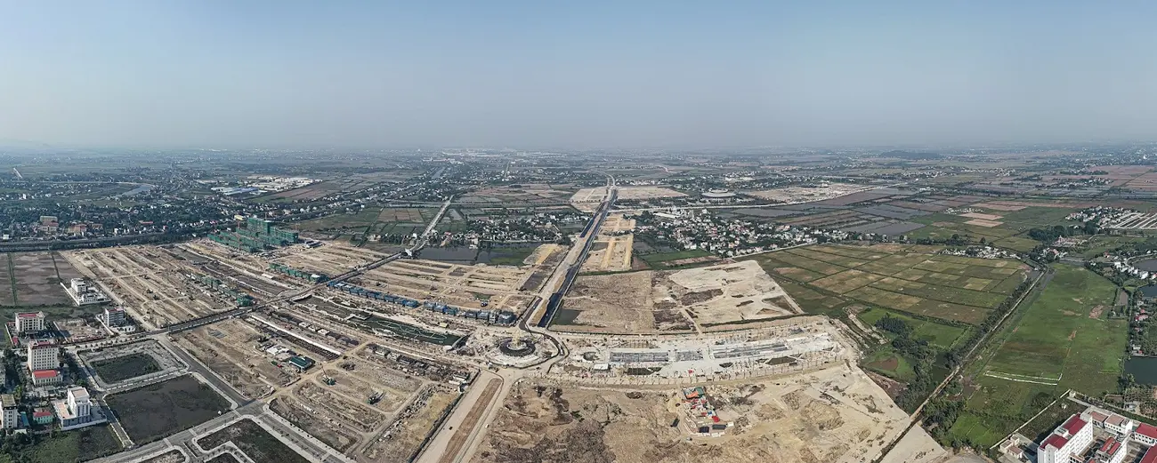 Toàn cảnh khu đô thị Sun Urban City Hà Nam đang trong quá trình xây dựng và hoàn thiện.