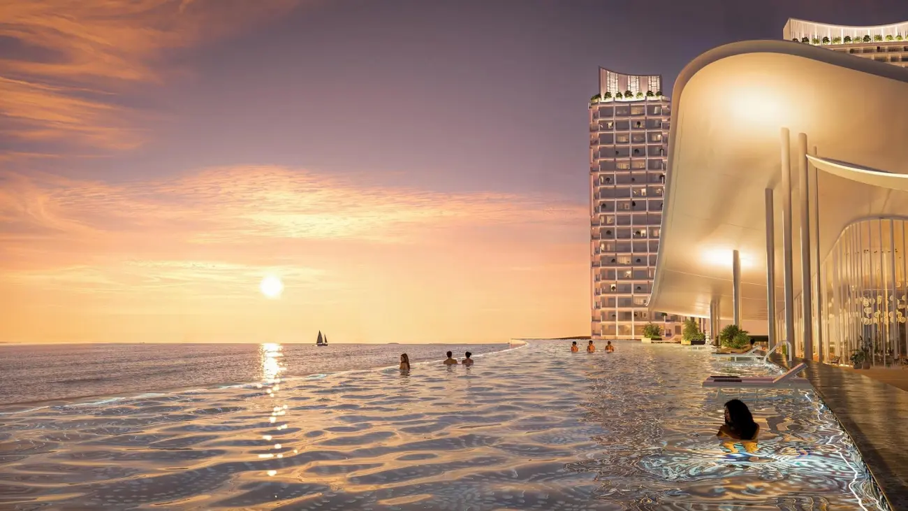 Trải nghiệm hồ bơi vô cực với tầm nhìn “song hải” tại Blanca City, Vũng Tàu. Ảnh: Sun Group