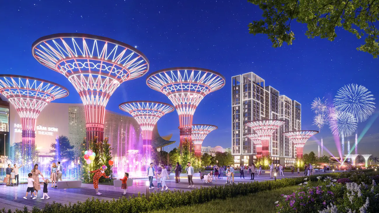 Trải nghiệm nhịp sống sôi động và đa sắc màu tại quảng trường biển The Pathway, Sun Grand Boulevard.