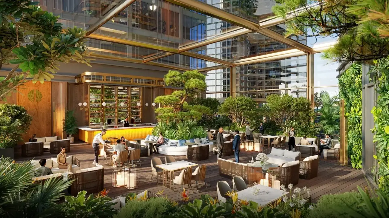 Café Garden của Sun Feliza Suites mang đến không gian thư giãn, làm việc và gặp gỡ lý tưởng cho cư dân. Ảnh: Sun Property