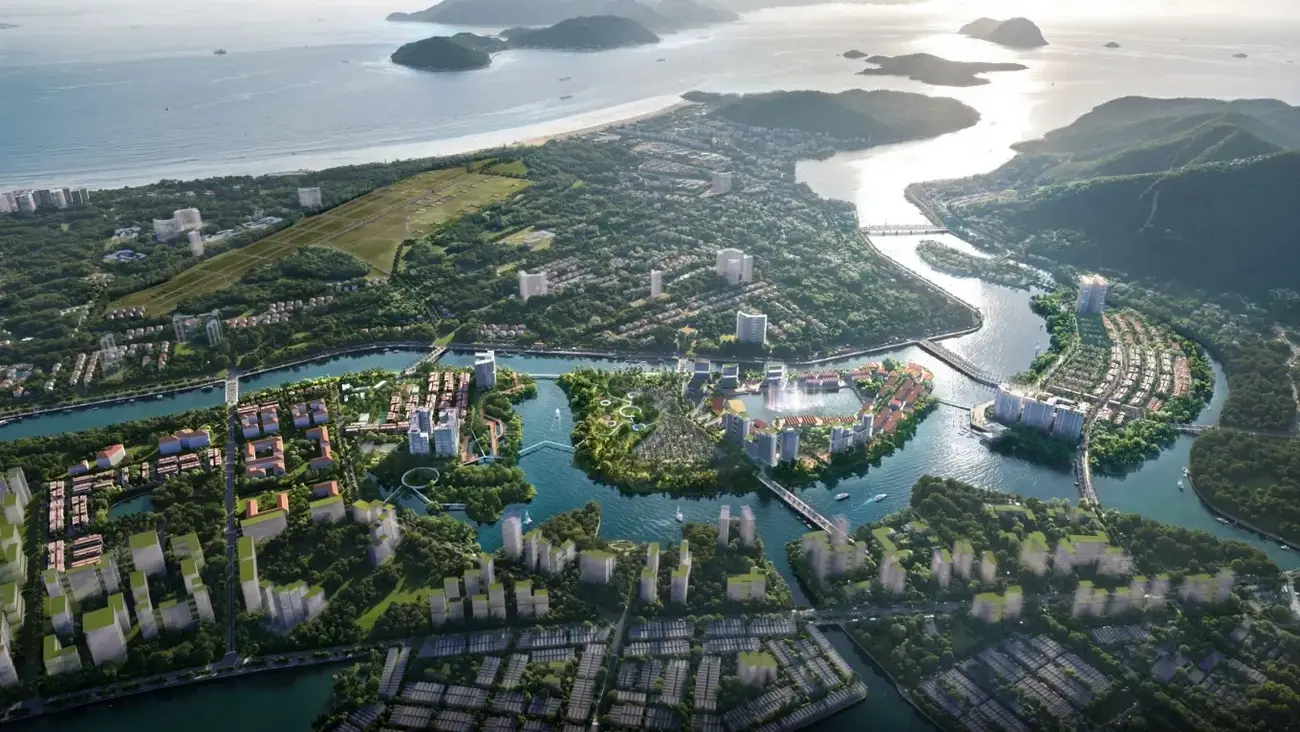 Phối cảnh đô thị Charmora City với diện tích 227 ha, phát triển theo mô hình đô thị sinh thái. Ảnh: Sun Property