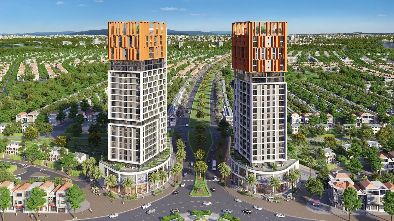 Phối cảnh dự án Cora Tower tại Nam Đà Nẵng, được phát triển bởi Sun Group. Ảnh: Sun Property