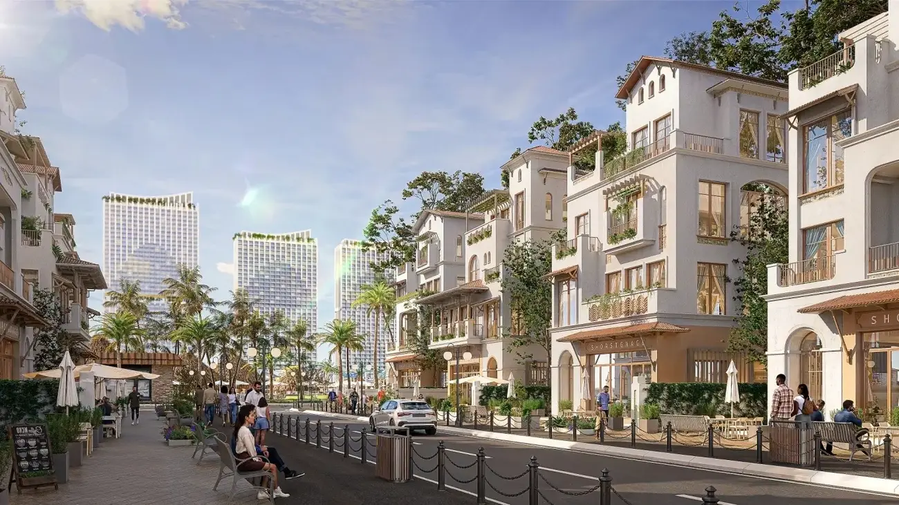 Phối cảnh phố thương mại tại đô thị biển Blanca City, Vũng Tàu. Ảnh: Sun Group