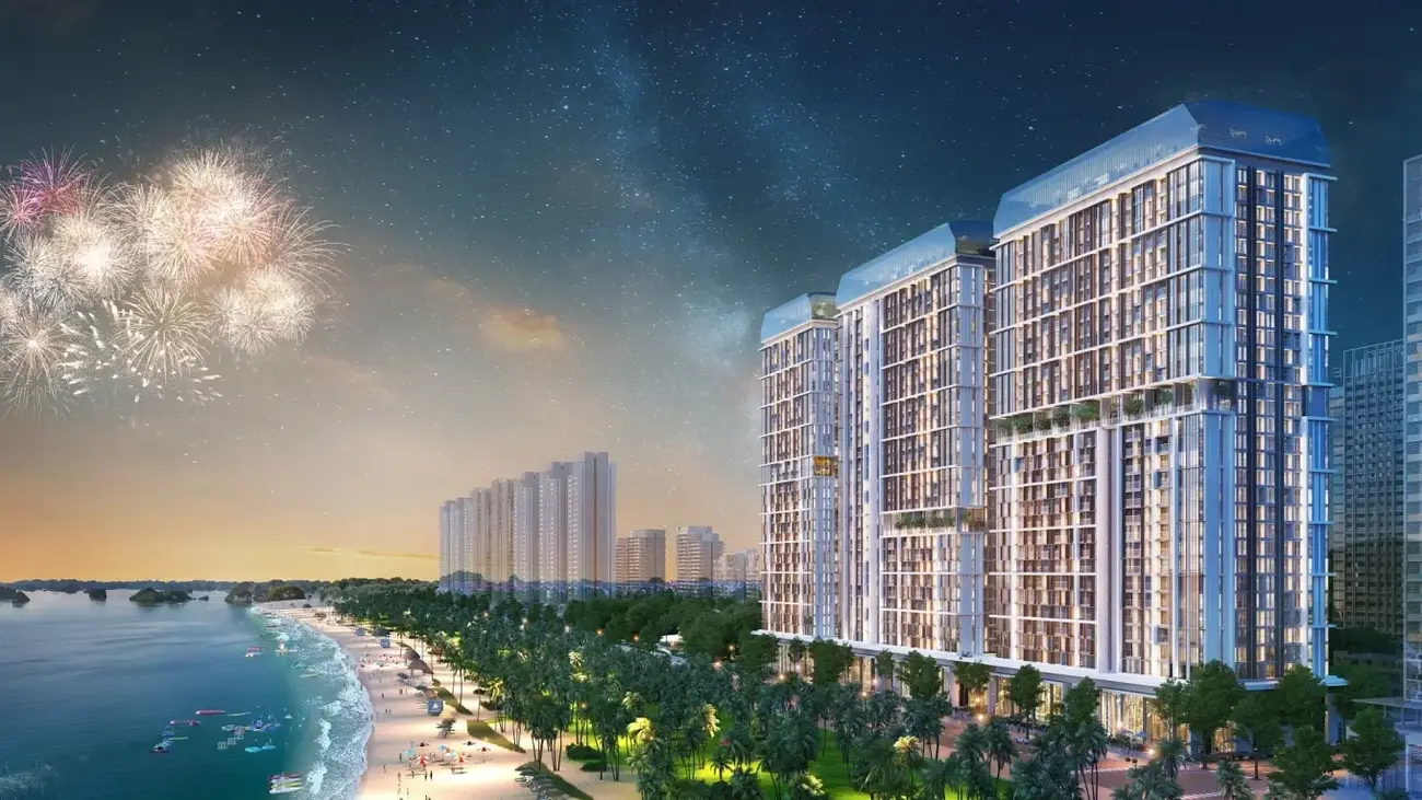 Phối cảnh Sun Centro Town thuộc quần thể Sun Elite City bên bờ biển Bãi Cháy, Quảng Ninh. Ảnh: Sun Property