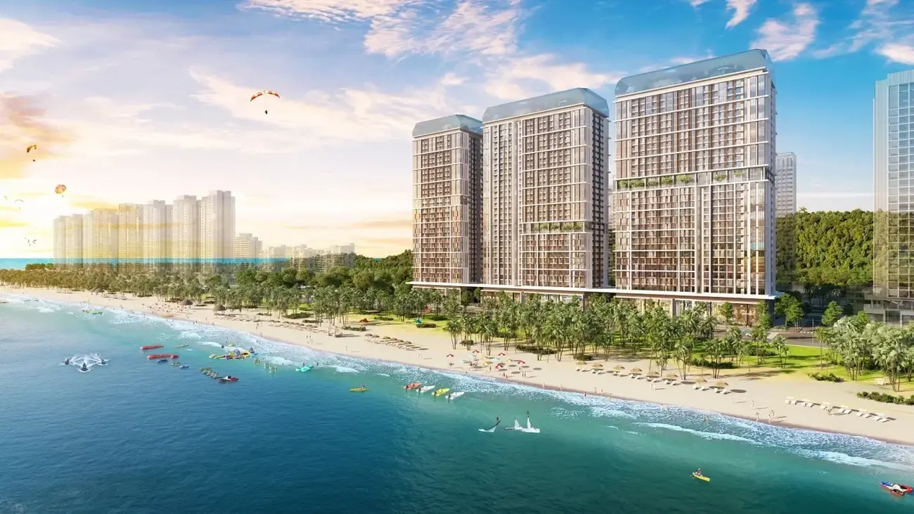 Phối cảnh tổ hợp căn hộ biển Sun Centro Town tại Bãi Cháy với tầm nhìn hướng biển. Ảnh: Sun Property