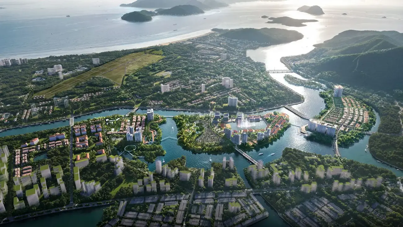 Phối cảnh toàn diện dự án Charmora City tại trung tâm Nha Trang, kết nối hài hòa giữa thiên nhiên và đô thị.