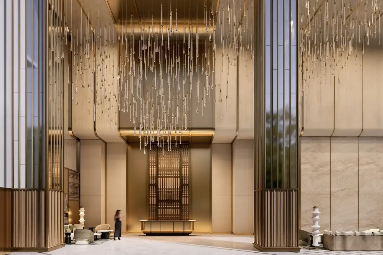 Sảnh đón của Sun Feliza Suites cao tới 14 m, gấp 4 lần chiều cao các căn hộ thông thường. Ảnh: Sun Property