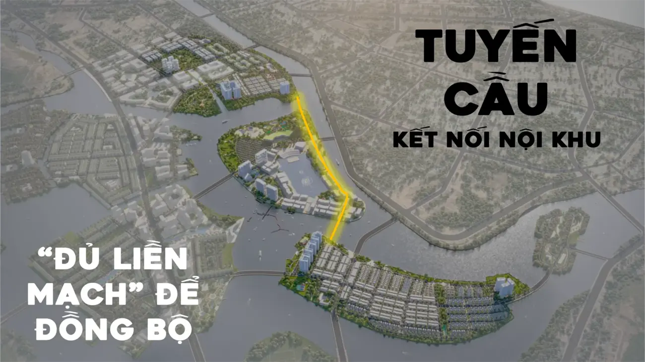 Tuyến cầu kết nối nội khu giúp Charmora City trở thành khu đô thị ven sông kề biển tầm quốc tế.
