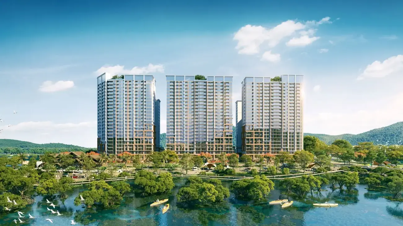 Các tòa tháp tại Charmora City với kiến trúc hiện đại và không gian sống gần gũi thiên nhiên. Ảnh: Sun Property.