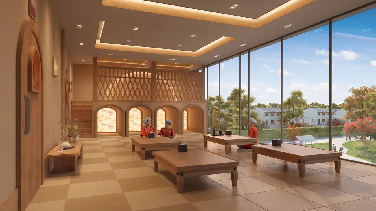 Không gian jjimjilbang hiện đại giúp cư dân tận hưởng cuộc sống tiện nghi tại Cora Tower. Ảnh phối cảnh: Sun Property