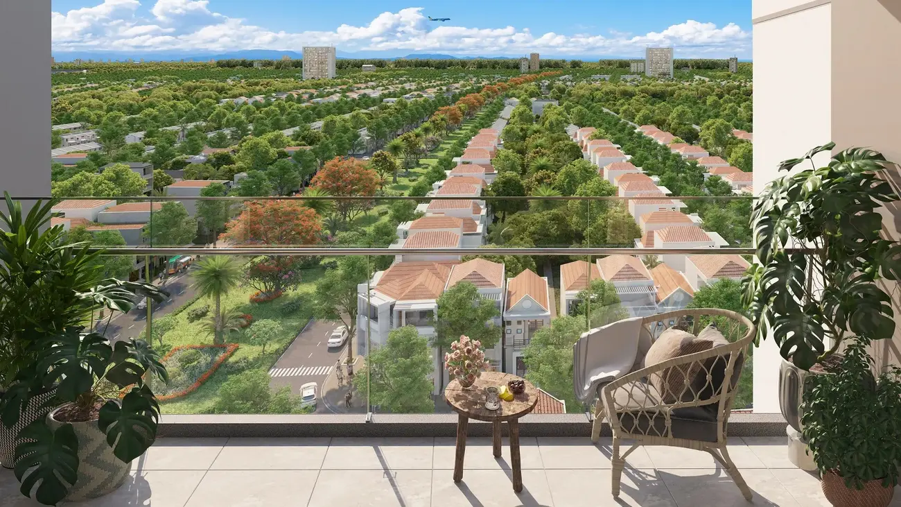 Tầm nhìn toàn cảnh từ Cora Tower tại Sun NeO City – Không gian sống hiện đại và tiện nghi.