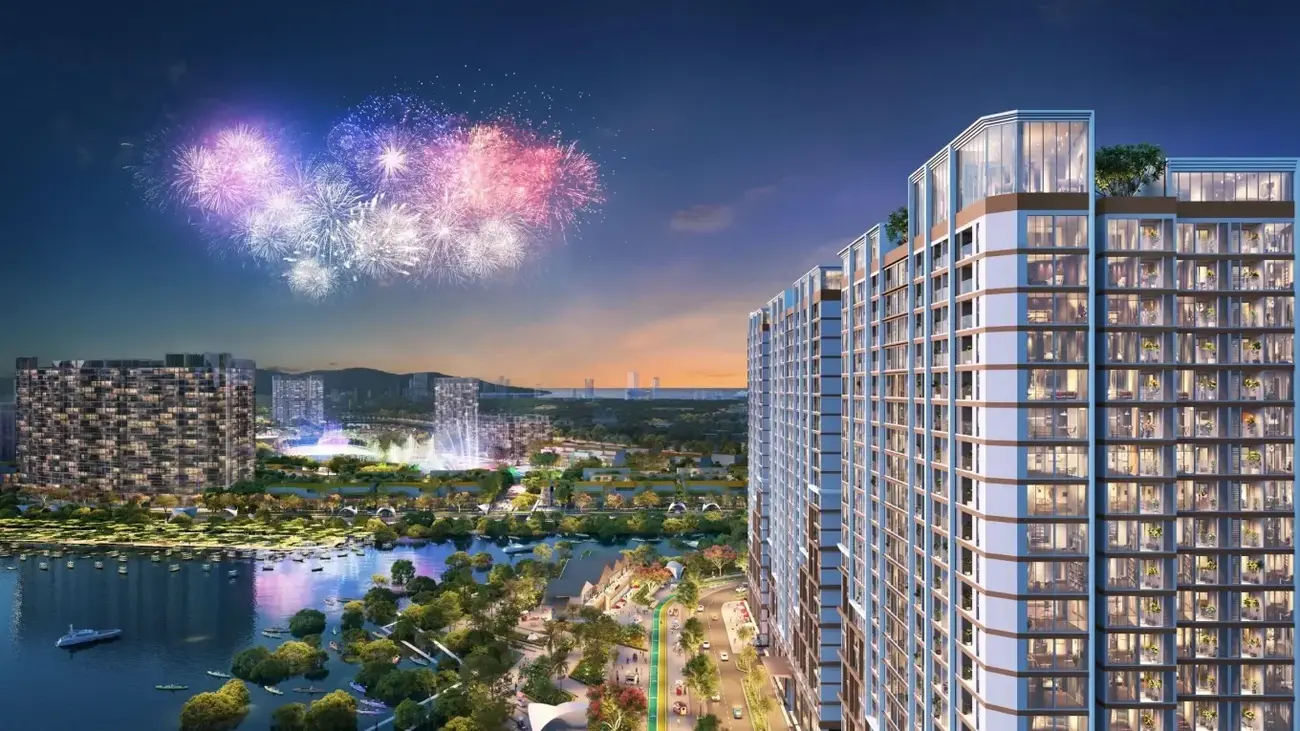 Những show diễn nghệ thuật kết hợp hiệu ứng pháo hoa. Ảnh: Sun Property