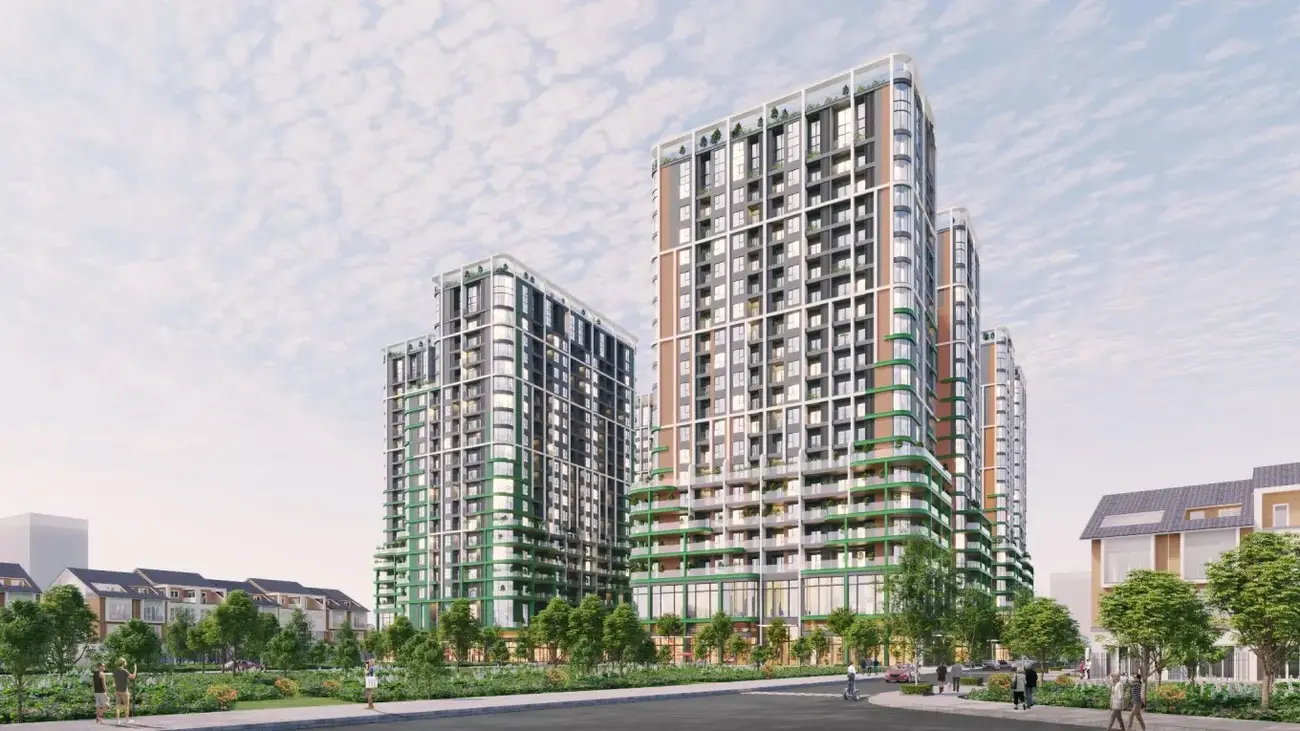 FourS Tower tại Sun Riverpolis, nơi thiết kế lấy cảm hứng từ Tùng – Cúc – Trúc – Mai. Ảnh: Sun Property