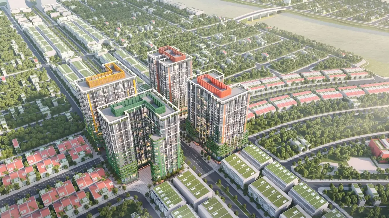 Phối cảnh FourS Tower – phân khu căn hộ cao tầng đầu tiên tại lõi trung tâm đô thị sinh thái Sun Riverpolis, Nam Đà Nẵng.